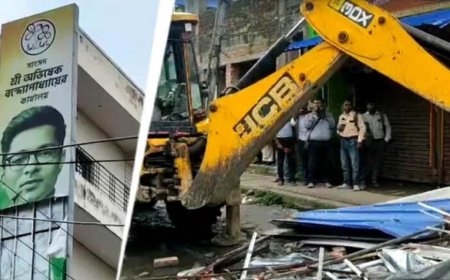 अभिषेक बनर्जी के कथित अवैध दफ्तर पर चला बुलडोजर, तीन JCB से ढहाई जा रही पांच मंजिला इमारत