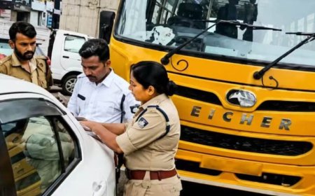 भोपाल में स्कूल बसों पर ट्रैफिक पुलिस की सख्ती, 600 से ज्यादा बसों की जांच में 40 पर कार्रवाई