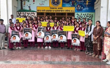माता शबरी कन्या शिक्षा परिसर में 180 छात्राओं का स्वास्थ्य परीक्षण