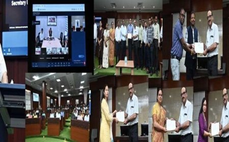 ई-ऑफिस एवं समयबद्ध उपस्थिति में उत्कृष्ट प्रदर्शन करने वाले अधिकारी-कर्मचारी सम्मानित