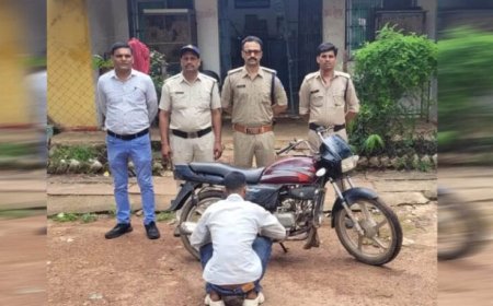 चोरी की बाइक को छुपाने के लिए बदल डाला रंग, चोरी की बाइक सहित पकड़ा गया शातिर चोर, बिलहरी पुलिस को मिली सफलता