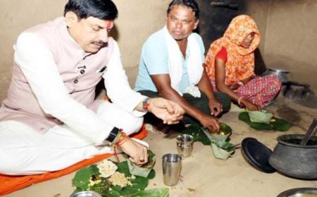 मुख्यमंत्री डॉ. यादव ने जनजातीय परिवार के घर किया भोजन