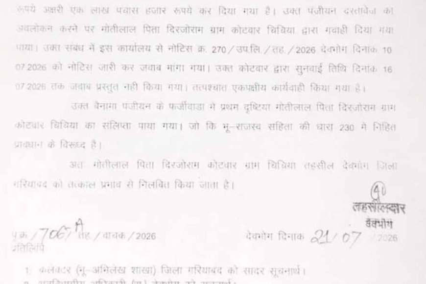 CG में सरकारी जमीन की फर्जी रजिस्ट्री का मामला, कोटवार निलंबित, पटवारी पर भी जांच की आंच