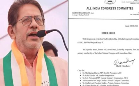 दतिया उपचुनाव से पहले कांग्रेस का बड़ा एक्शन, पूर्व विधायक राजेंद्र भारती सस्पेंड; भितरघात का आरोप