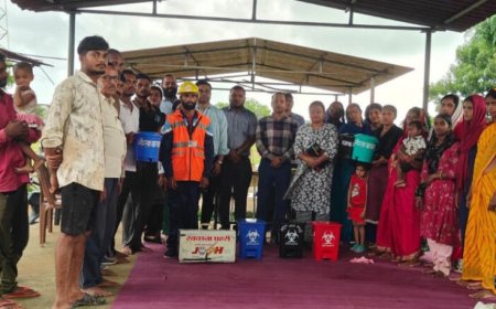 खड़गवां में स्वच्छता व्यवस्था का राज्य स्तर पर निरीक्षण, प्लास्टिक प्रबंधन और अपशिष्ट पृथक्करण पर जोर