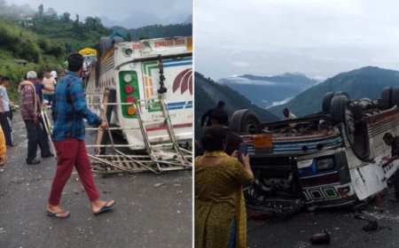 हिमाचल के चंबा में दर्दनाक हादसा, पहाड़ी से सड़क पर गिरी बस; 7 लोगों की मौत, कई घायल